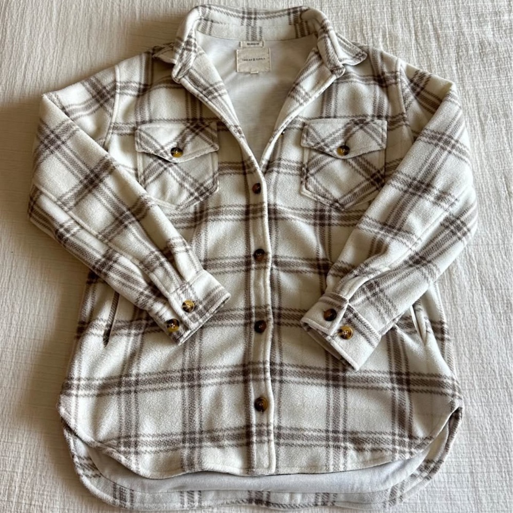 Plaid Button-Up Jacket
